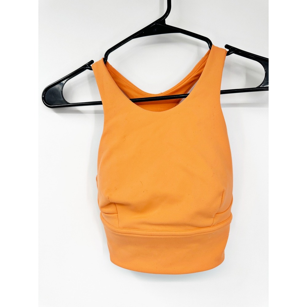 Lululemon Sports Bra Size 2 Orange High Neck Swift Speed Cropped Tank Top